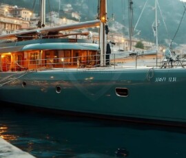 AI-generated yacht art - superyachts, sailing yachts, classic Riva runabouts. Photorealistic UHD marine wallpapers by Art by Innovation.