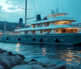 AI-generated yacht art - superyachts, sailing yachts, classic Riva runabouts. Photorealistic UHD marine wallpapers by Art by Innovation.