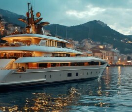 AI-generated yacht art - superyachts, sailing yachts, classic Riva runabouts. Photorealistic UHD marine wallpapers by Art by Innovation.