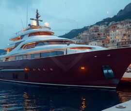 AI-generated yacht art - superyachts, sailing yachts, classic Riva runabouts. Photorealistic UHD marine wallpapers by Art by Innovation.