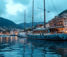 AI-generated yacht art - superyachts, sailing yachts, classic Riva runabouts. Photorealistic UHD marine wallpapers by Art by Innovation.