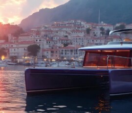 AI-generated yacht art - superyachts, sailing yachts, classic Riva runabouts. Photorealistic UHD marine wallpapers by Art by Innovation.