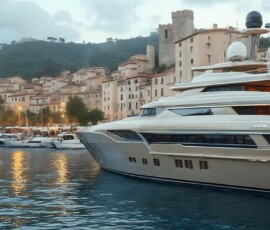 AI-generated yacht art - superyachts, sailing yachts, classic Riva runabouts. Photorealistic UHD marine wallpapers by Art by Innovation.