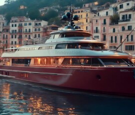 AI-generated yacht art - superyachts, sailing yachts, classic Riva runabouts. Photorealistic UHD marine wallpapers by Art by Innovation.