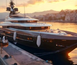 AI-generated yacht art - superyachts, sailing yachts, classic Riva runabouts. Photorealistic UHD marine wallpapers by Art by Innovation.