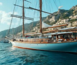AI-generated yacht art - superyachts, sailing yachts, classic Riva runabouts. Photorealistic UHD marine wallpapers by Art by Innovation.