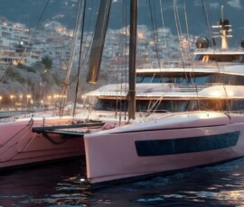 AI-generated yacht art - superyachts, sailing yachts, classic Riva runabouts. Photorealistic UHD marine wallpapers by Art by Innovation.