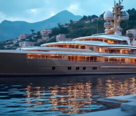 AI-generated yacht art - superyachts, sailing yachts, classic Riva runabouts. Photorealistic UHD marine wallpapers by Art by Innovation.
