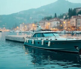 AI-generated yacht art - superyachts, sailing yachts, classic Riva runabouts. Photorealistic UHD marine wallpapers by Art by Innovation.