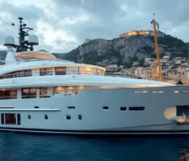 AI-generated yacht art - superyachts, sailing yachts, classic Riva runabouts. Photorealistic UHD marine wallpapers by Art by Innovation.