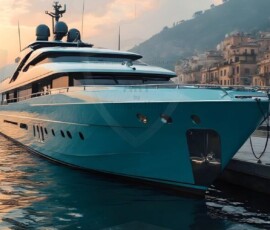 AI-generated yacht art - superyachts, sailing yachts, classic Riva runabouts. Photorealistic UHD marine wallpapers by Art by Innovation.