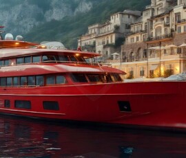 AI-generated yacht art - superyachts, sailing yachts, classic Riva runabouts. Photorealistic UHD marine wallpapers by Art by Innovation.