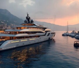 AI-generated yacht art - superyachts, sailing yachts, classic Riva runabouts. Photorealistic UHD marine wallpapers by Art by Innovation.