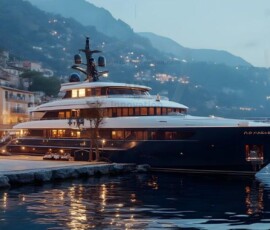 AI-generated yacht art - superyachts, sailing yachts, classic Riva runabouts. Photorealistic UHD marine wallpapers by Art by Innovation.
