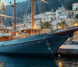 AI-generated yacht art - superyachts, sailing yachts, classic Riva runabouts. Photorealistic UHD marine wallpapers by Art by Innovation.