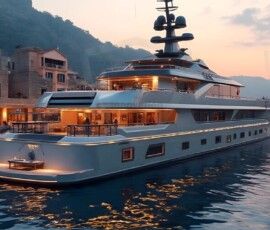 AI-generated yacht art - superyachts, sailing yachts, classic Riva runabouts. Photorealistic UHD marine wallpapers by Art by Innovation.