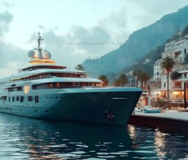 AI-generated yacht art - superyachts, sailing yachts, classic Riva runabouts. Photorealistic UHD marine wallpapers by Art by Innovation.