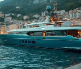 AI-generated yacht art - superyachts, sailing yachts, classic Riva runabouts. Photorealistic UHD marine wallpapers by Art by Innovation.