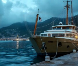 AI-generated yacht art - superyachts, sailing yachts, classic Riva runabouts. Photorealistic UHD marine wallpapers by Art by Innovation.