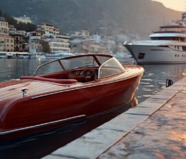 AI-generated yacht art - superyachts, sailing yachts, classic Riva runabouts. Photorealistic UHD marine wallpapers by Art by Innovation.