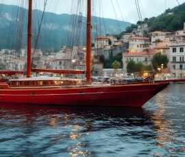 AI-generated yacht art - superyachts, sailing yachts, classic Riva runabouts. Photorealistic UHD marine wallpapers by Art by Innovation.