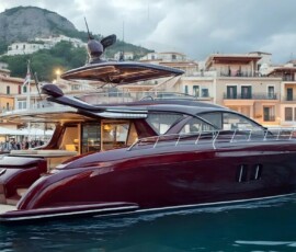AI-generated yacht art - superyachts, sailing yachts, classic Riva runabouts. Photorealistic UHD marine wallpapers by Art by Innovation.