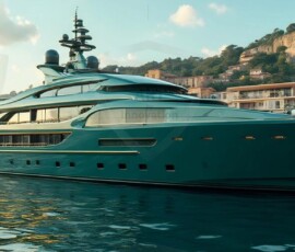 AI-generated yacht art - superyachts, sailing yachts, classic Riva runabouts. Photorealistic UHD marine wallpapers by Art by Innovation.