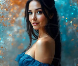 AI-generated abstract art of beautiful women gently enveloped in swirling translucent color mist, iridescent light shimmering on skin. By Jeff Dupler.