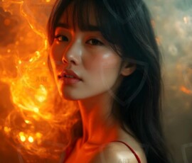 AI-generated abstract art of beautiful women gently enveloped in swirling translucent color mist, iridescent light shimmering on skin. By Jeff Dupler.