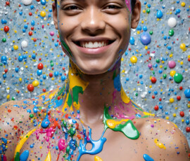 AI-generated abstract art of handsome men controlling swirling vortexes of colorful fluid and water in motion. Dynamic, surreal, vivid digital male art by Jeff Dupler.