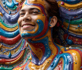 AI-generated abstract art of handsome men controlling swirling vortexes of colorful fluid and water in motion. Dynamic, surreal, vivid digital male art by Jeff Dupler.