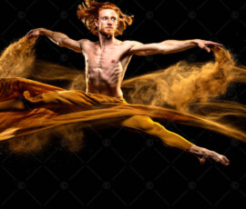 AI-generated abstract art of handsome men controlling swirling vortexes of colorful fluid and water in motion. Dynamic, surreal, vivid digital male art by Jeff Dupler.