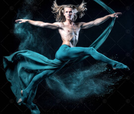 AI-generated abstract art of handsome men controlling swirling vortexes of colorful fluid and water in motion. Dynamic, surreal, vivid digital male art by Jeff Dupler.
