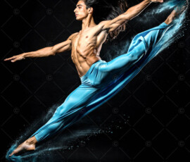 AI-generated abstract art of handsome men controlling swirling vortexes of colorful fluid and water in motion. Dynamic, surreal, vivid digital male art by Jeff Dupler.