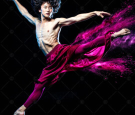 AI-generated abstract art of handsome men controlling swirling vortexes of colorful fluid and water in motion. Dynamic, surreal, vivid digital male art by Jeff Dupler.