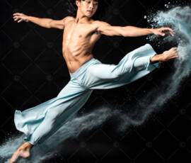 AI-generated abstract art of handsome men controlling swirling vortexes of colorful fluid and water in motion. Dynamic, surreal, vivid digital male art by Jeff Dupler.