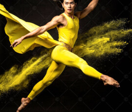 AI-generated abstract art of handsome men controlling swirling vortexes of colorful fluid and water in motion. Dynamic, surreal, vivid digital male art by Jeff Dupler.