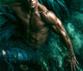 AI-generated abstract art of handsome men controlling swirling vortexes of colorful fluid and water in motion. Dynamic, surreal, vivid digital male art by Jeff Dupler.