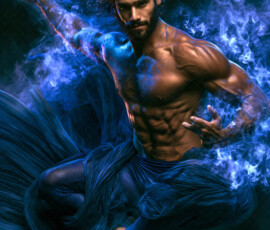 AI-generated abstract art of handsome men controlling swirling vortexes of colorful fluid and water in motion. Dynamic, surreal, vivid digital male art by Jeff Dupler.