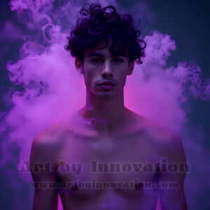 Beauty meets color in this stunning AI-generated abstract art collection. Handsome, shirtless men are enveloped from behind by vibrant, swirling translucent mists of color — inspired by the full spectrum of the rainbow, and the joyful palette of Pride. Each image combines photorealistic skin texture with surreal abstract color dynamics, creating a visual experience that is both deeply human and otherworldly. Created using AI, edited in Photoshop, by © Jeff Dupler | Art by Innovation | https://www.artbyinnovation.com