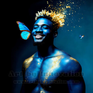 Beauty meets color in this stunning AI-generated abstract art collection. Handsome, shirtless men are enveloped from behind by vibrant, swirling translucent mists of color — inspired by the full spectrum of the rainbow, and the joyful palette of Pride. Each image combines photorealistic skin texture with surreal abstract color dynamics, creating a visual experience that is both deeply human and otherworldly. Created using AI, edited in Photoshop, by © Jeff Dupler | Art by Innovation | https://www.artbyinnovation.com