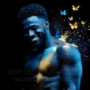 Beauty meets color in this stunning AI-generated abstract art collection. Handsome, shirtless men are enveloped from behind by vibrant, swirling translucent mists of color — inspired by the full spectrum of the rainbow, and the joyful palette of Pride. Each image combines photorealistic skin texture with surreal abstract color dynamics, creating a visual experience that is both deeply human and otherworldly. Created using AI, edited in Photoshop, by © Jeff Dupler | Art by Innovation | https://www.artbyinnovation.com