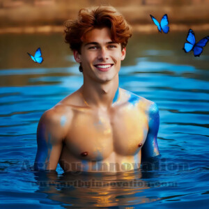 Beauty meets color in this stunning AI-generated abstract art collection. Handsome, shirtless men are enveloped from behind by vibrant, swirling translucent mists of color — inspired by the full spectrum of the rainbow, and the joyful palette of Pride. Each image combines photorealistic skin texture with surreal abstract color dynamics, creating a visual experience that is both deeply human and otherworldly. Created using AI, edited in Photoshop, by © Jeff Dupler | Art by Innovation | https://www.artbyinnovation.com