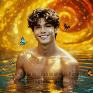 Beauty meets color in this stunning AI-generated abstract art collection. Handsome, shirtless men are enveloped from behind by vibrant, swirling translucent mists of color — inspired by the full spectrum of the rainbow, and the joyful palette of Pride. Each image combines photorealistic skin texture with surreal abstract color dynamics, creating a visual experience that is both deeply human and otherworldly. Created using AI, edited in Photoshop, by © Jeff Dupler | Art by Innovation | https://www.artbyinnovation.com