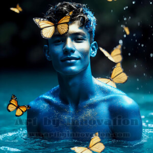 Beauty meets color in this stunning AI-generated abstract art collection. Handsome, shirtless men are enveloped from behind by vibrant, swirling translucent mists of color — inspired by the full spectrum of the rainbow, and the joyful palette of Pride. Each image combines photorealistic skin texture with surreal abstract color dynamics, creating a visual experience that is both deeply human and otherworldly. Created using AI, edited in Photoshop, by © Jeff Dupler | Art by Innovation | https://www.artbyinnovation.com