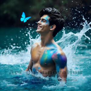 Beauty meets color in this stunning AI-generated abstract art collection. Handsome, shirtless men are enveloped from behind by vibrant, swirling translucent mists of color — inspired by the full spectrum of the rainbow, and the joyful palette of Pride. Each image combines photorealistic skin texture with surreal abstract color dynamics, creating a visual experience that is both deeply human and otherworldly. Created using AI, edited in Photoshop, by © Jeff Dupler | Art by Innovation | https://www.artbyinnovation.com