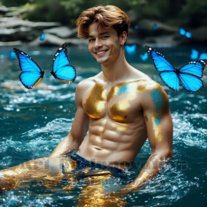 Beauty meets color in this stunning AI-generated abstract art collection. Handsome, shirtless men are enveloped from behind by vibrant, swirling translucent mists of color — inspired by the full spectrum of the rainbow, and the joyful palette of Pride. Each image combines photorealistic skin texture with surreal abstract color dynamics, creating a visual experience that is both deeply human and otherworldly. Created using AI, edited in Photoshop, by © Jeff Dupler | Art by Innovation | https://www.artbyinnovation.com