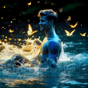 Beauty meets color in this stunning AI-generated abstract art collection. Handsome, shirtless men are enveloped from behind by vibrant, swirling translucent mists of color — inspired by the full spectrum of the rainbow, and the joyful palette of Pride. Each image combines photorealistic skin texture with surreal abstract color dynamics, creating a visual experience that is both deeply human and otherworldly. Created using AI, edited in Photoshop, by © Jeff Dupler | Art by Innovation | https://www.artbyinnovation.com