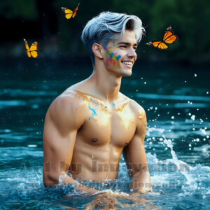 Beauty meets color in this stunning AI-generated abstract art collection. Handsome, shirtless men are enveloped from behind by vibrant, swirling translucent mists of color — inspired by the full spectrum of the rainbow, and the joyful palette of Pride. Each image combines photorealistic skin texture with surreal abstract color dynamics, creating a visual experience that is both deeply human and otherworldly. Created using AI, edited in Photoshop, by © Jeff Dupler | Art by Innovation | https://www.artbyinnovation.com