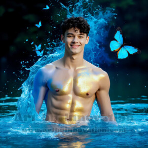 Beauty meets color in this stunning AI-generated abstract art collection. Handsome, shirtless men are enveloped from behind by vibrant, swirling translucent mists of color — inspired by the full spectrum of the rainbow, and the joyful palette of Pride. Each image combines photorealistic skin texture with surreal abstract color dynamics, creating a visual experience that is both deeply human and otherworldly. Created using AI, edited in Photoshop, by © Jeff Dupler | Art by Innovation | https://www.artbyinnovation.com